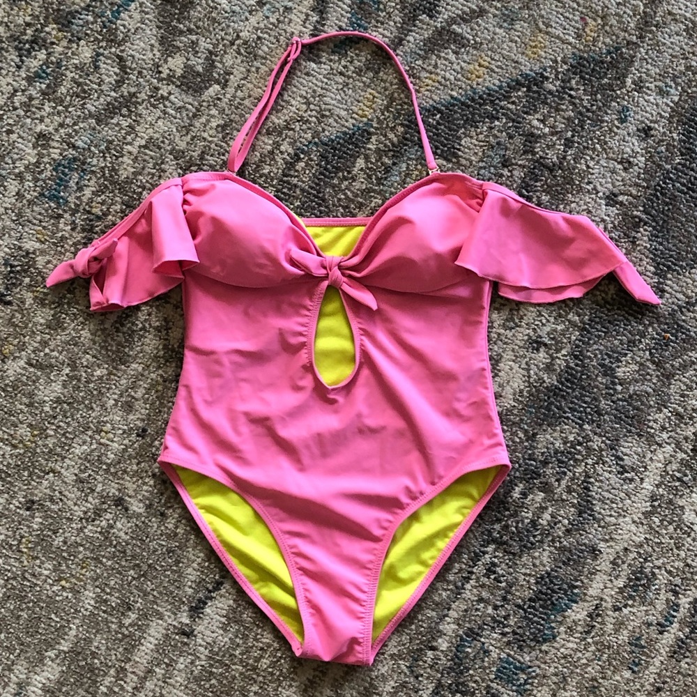 YMI One-Piece Ruffled Pink Swimsuit NWT - Picture 5 of 6